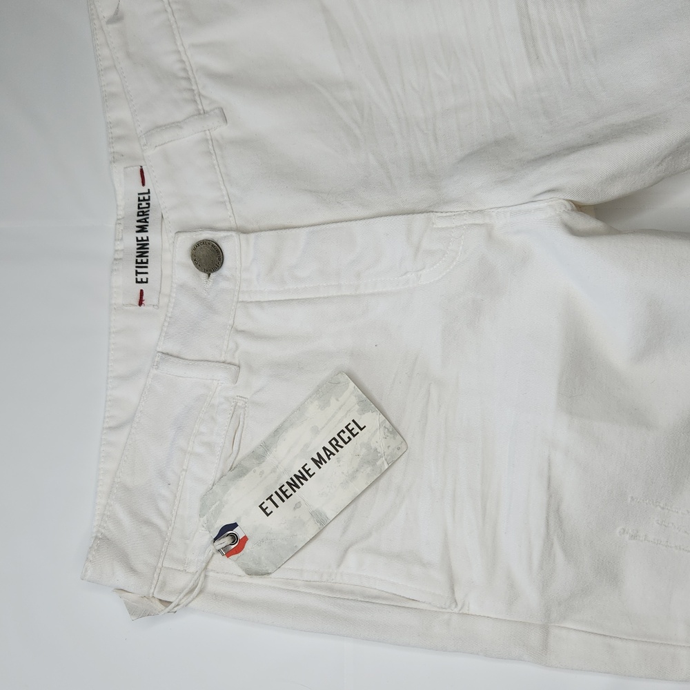 Etienne Marcel boyfriend twill white chino pants. NWT Size 27